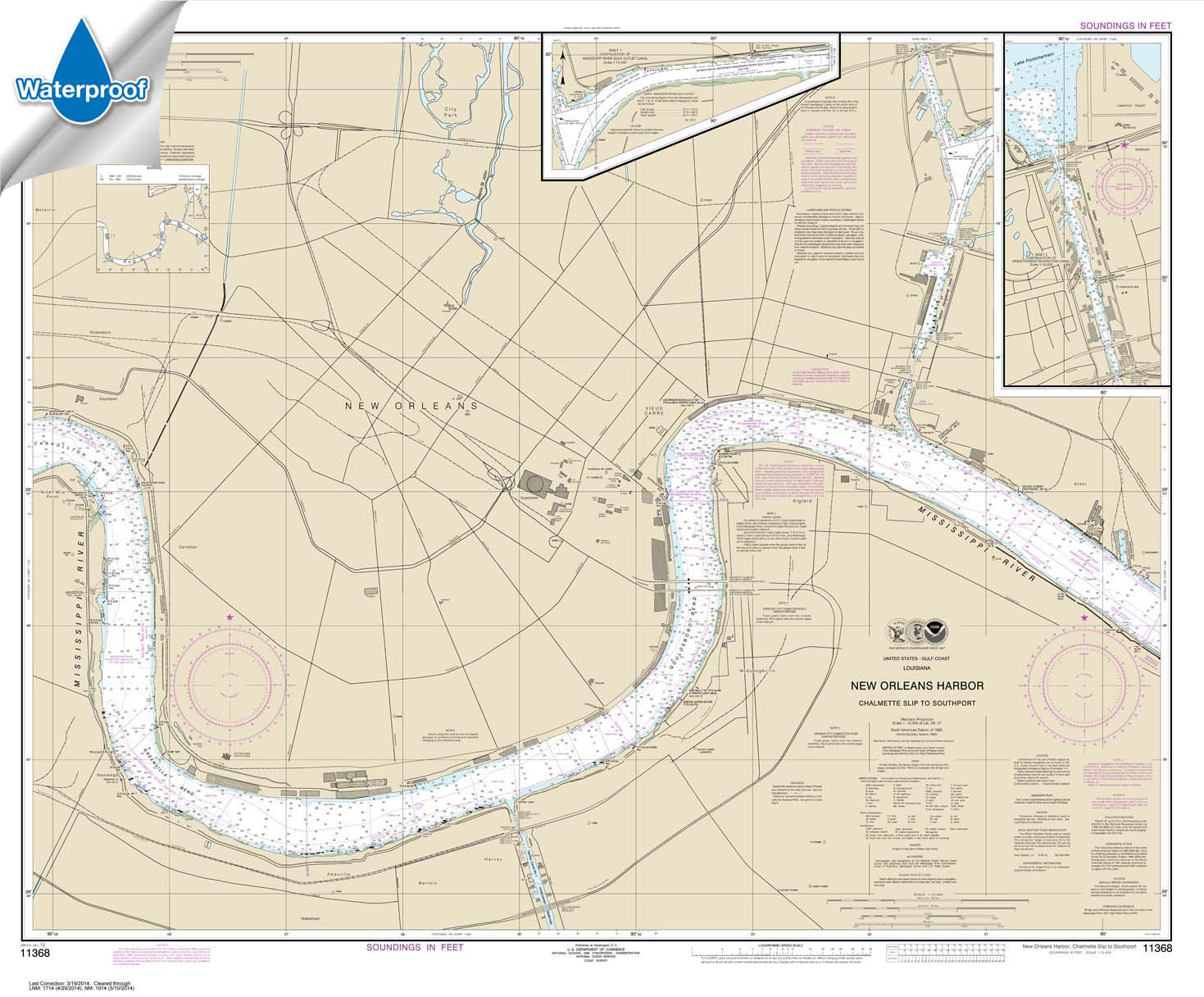 New Orleans Harbor Chalmette Slip to Southport 11368 Nautical Charts