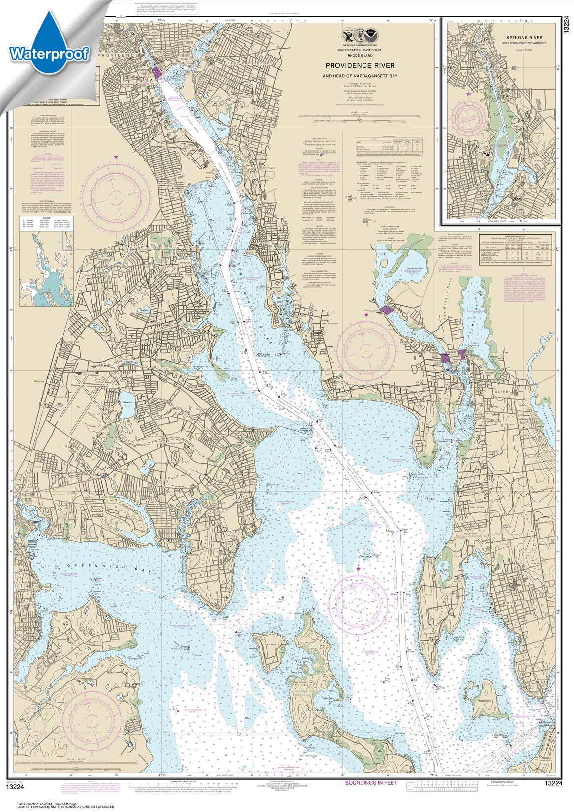 Providence River and Head of Narragansett Bay 13224 Nautical Charts