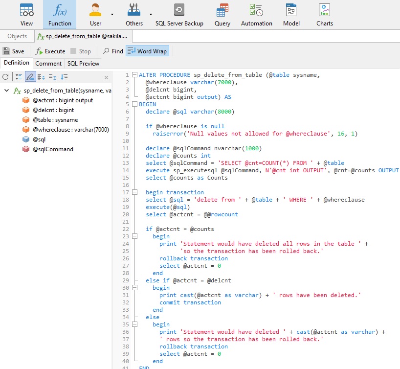 Using Transactions in Stored Procedures to Guard against Data