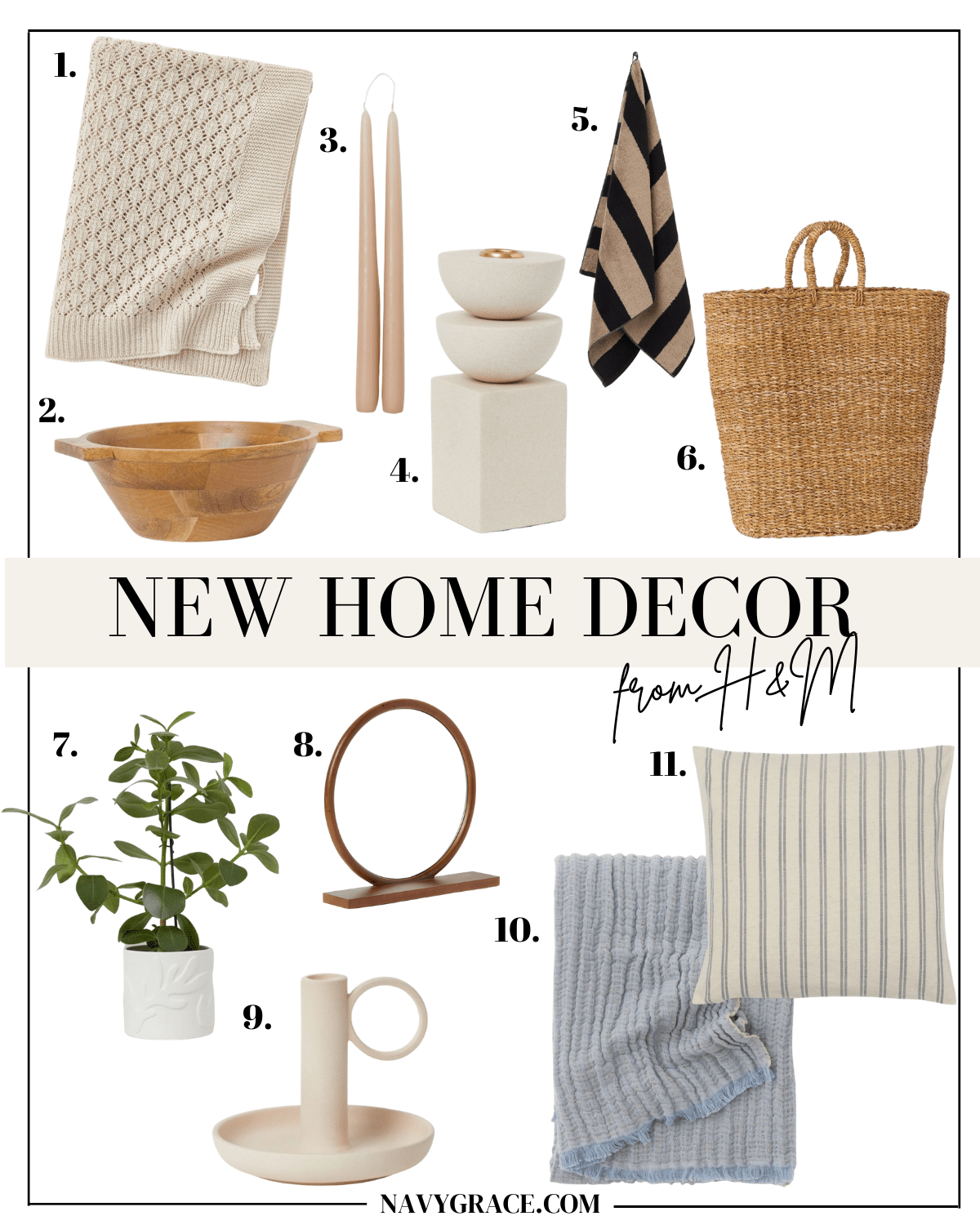 HOME DECOR PIECES FROM H&M Navy Grace