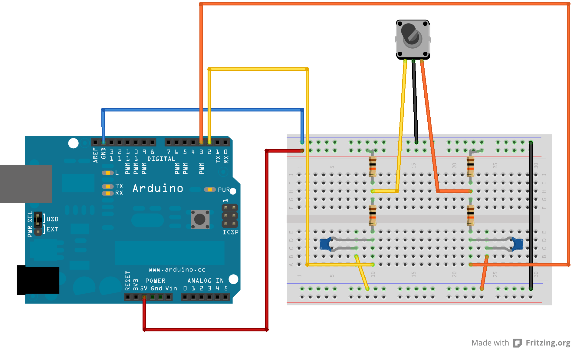 Brancher et programmer un encodeur rotatif