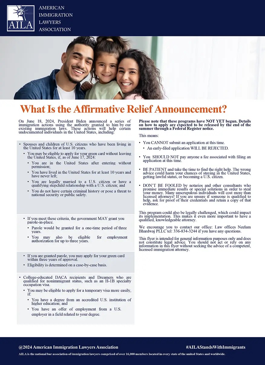 What Is the Affirmative Relief Announcement? Greensboro Immigration