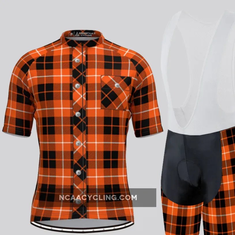Plaid Checkered Shirt V3 Men's Cycling Kit Orange Online NCAA CYCLING