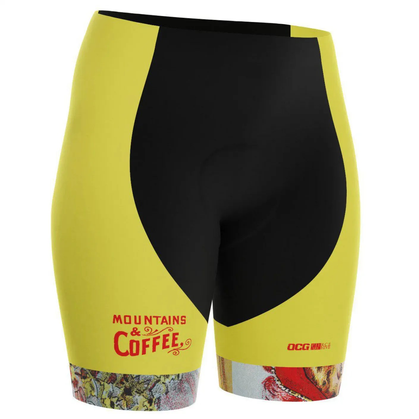 Women's Mountains & Coffee Retro Gel Padded Cycling Shorts NCAA CYCLING