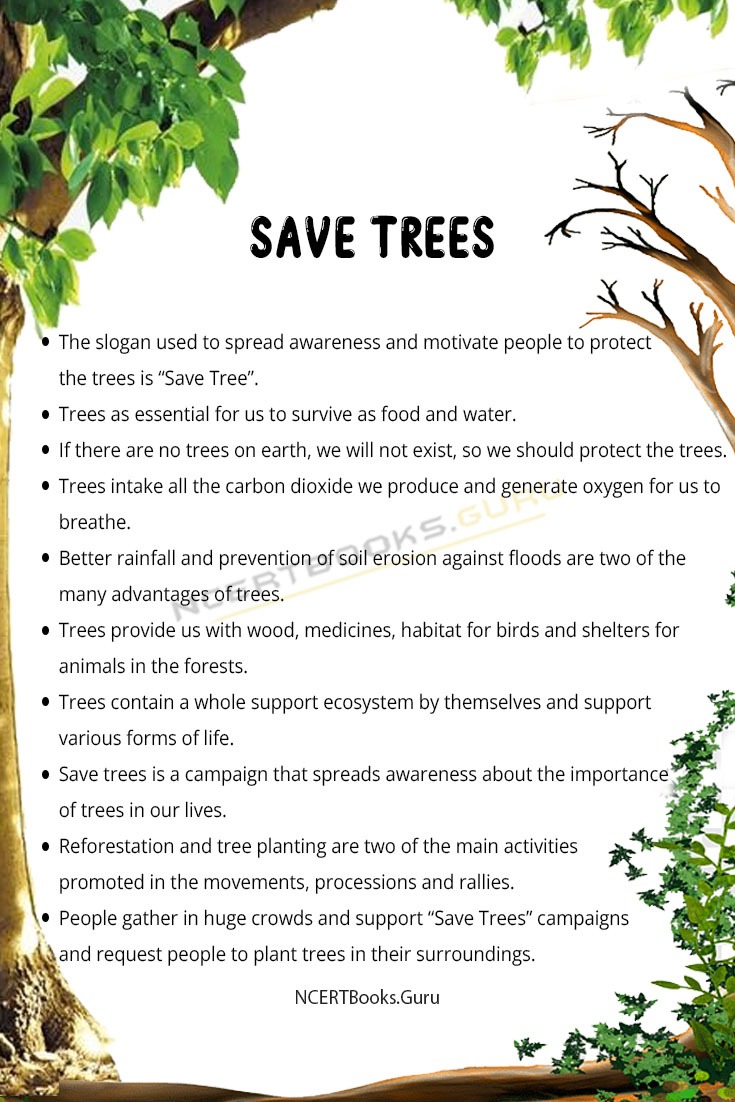 10 Lines on Save Trees for Students and Children in English NCERT Books