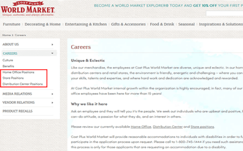 World Market Application Online Jobs & Career Info Discovering