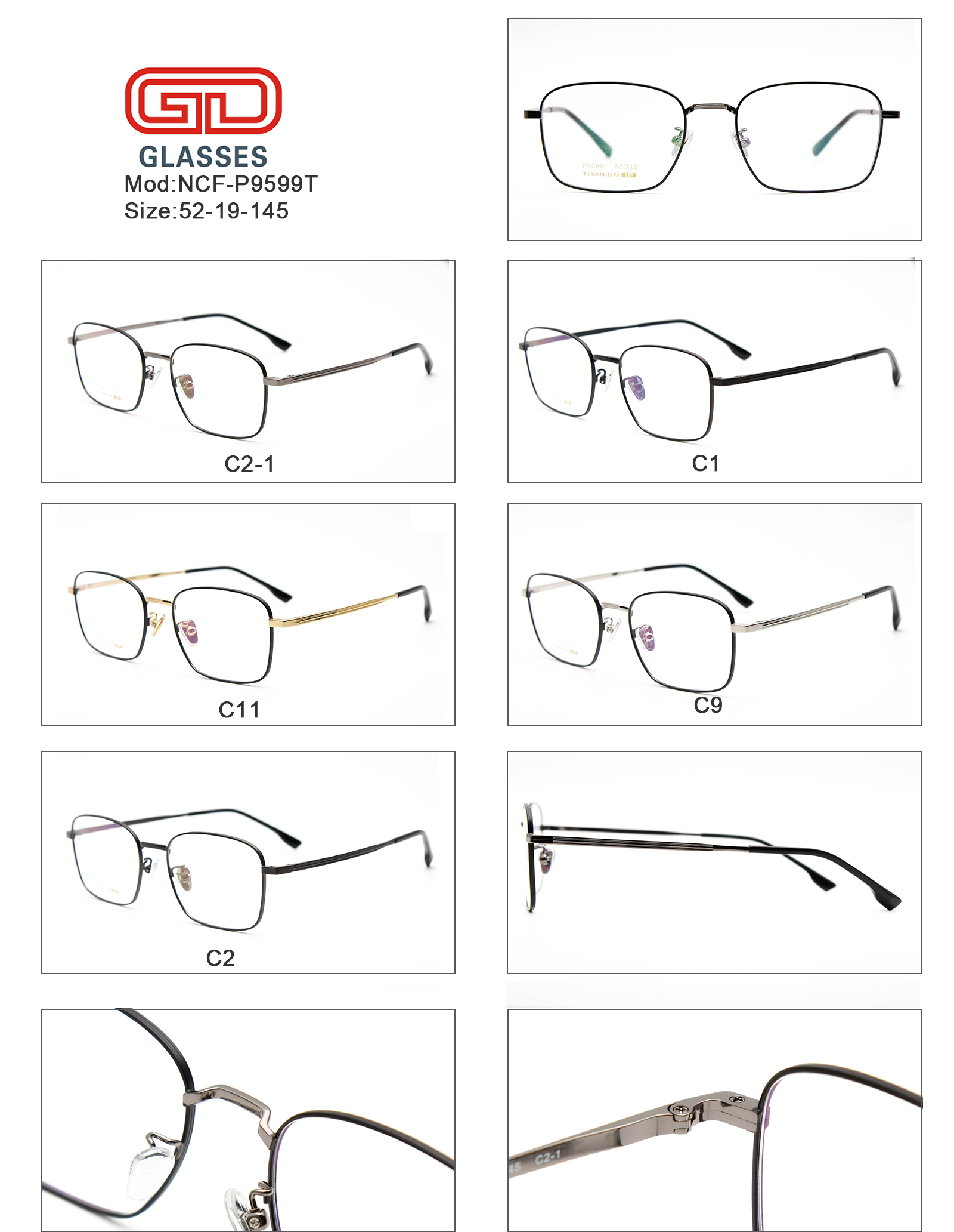 China Titanium Frame Glasses Optical Eyeglasses Frames Manufacturers