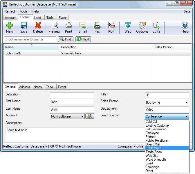 Reflect CRM Software Screenshots