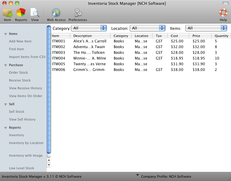 Inventoria Inventory Software for Mac Inventoria