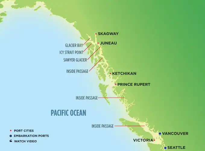 Alaska Ports Map Find Cruises From Seattle & Vancouver Or View Some