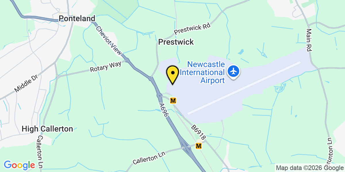 Newcastle Airport Map