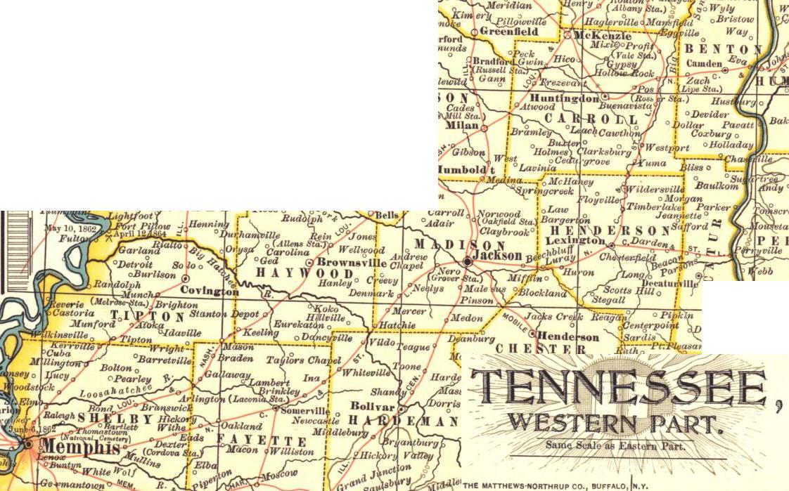 Map Of Western Tennessee NC&StL Preservation Society