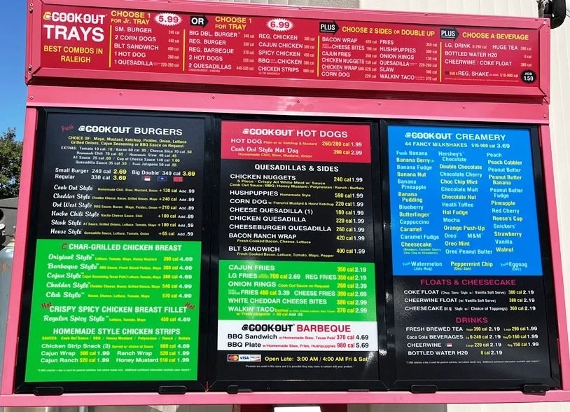 CookOutSWilmingtonSt-August2022Menu ~ NC Triangle Dining Food Blog