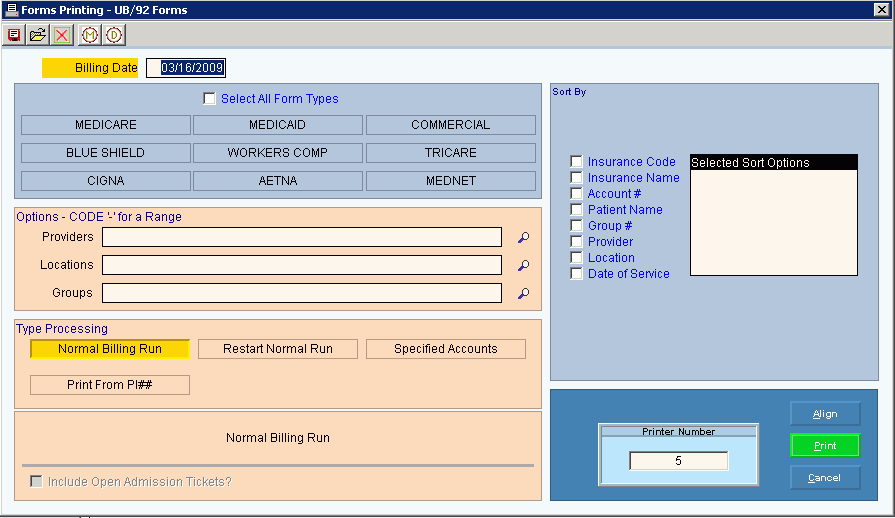 UB92 Forms Print Instructions