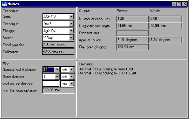 NUMEX SOFTWARE FOR USEABLE FILM CALCULATION IN DOUBLE WALL GIRTH WELD
