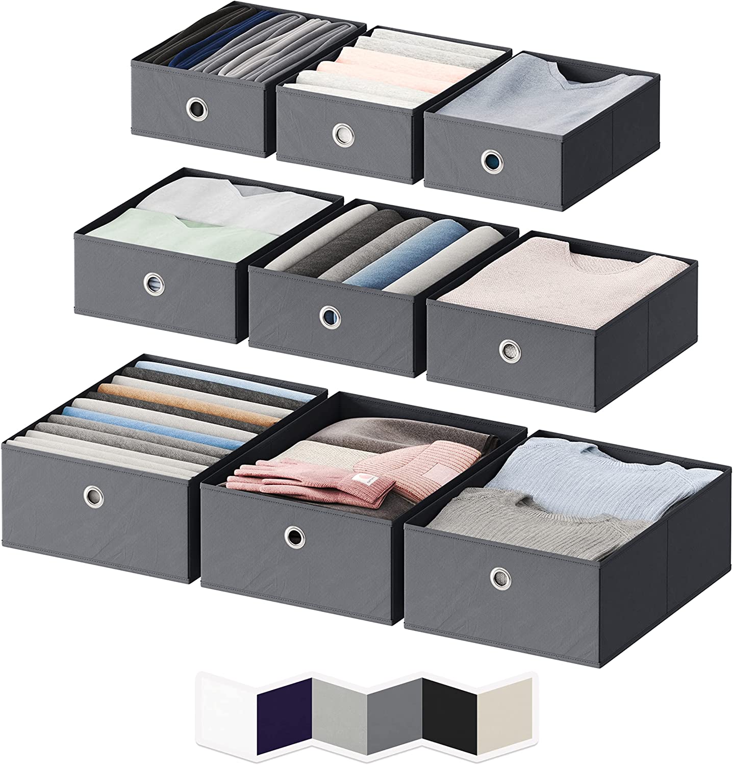 NEATERIZE Storage Baskets for Organizing. 9 MultiSize Small Fabric