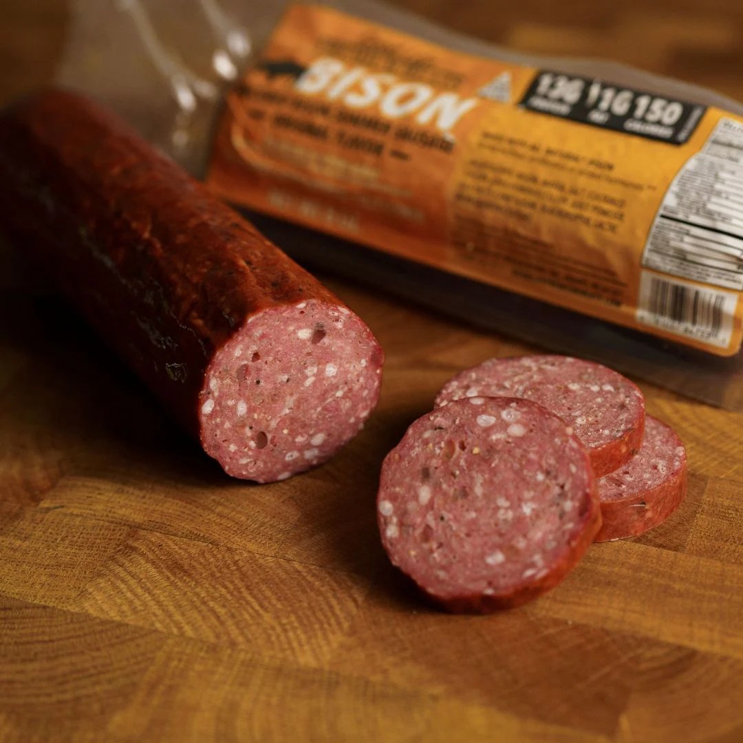 Bison Summer Sausage (plain) Bison Sausages Shop Bison Meat Online