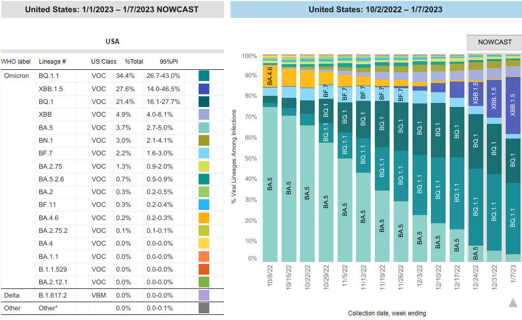 What COVID19 variants are going around in January 2023? Nebraska