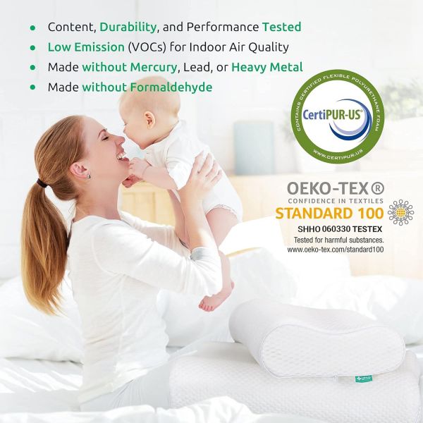 Memory Foam Pillow No Harmful Chemicals & Adjustable