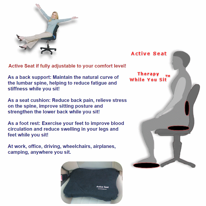 Active Seat Inflatable Seat Cushion Promotes Healthy Sitting