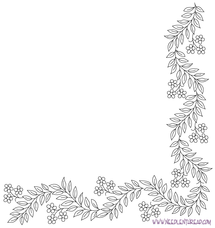 Free Hand Embroidery Pattern Decorative Corner