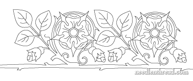 Free Hand Embroidery Pattern Rose Border Needlenthread Com