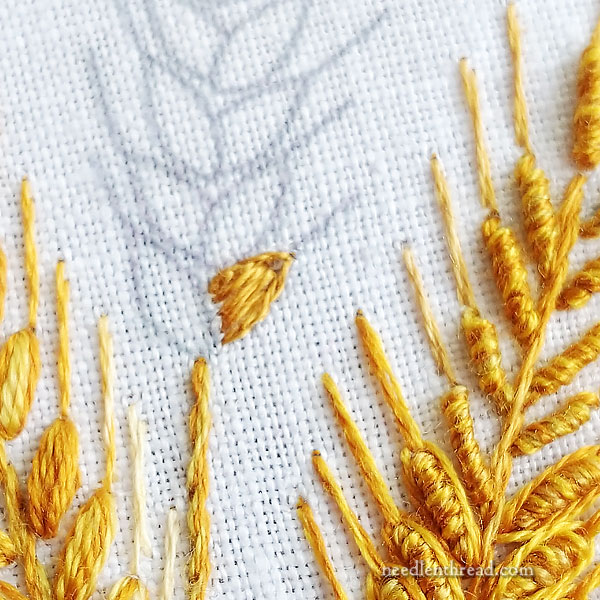 Embroidered Wheat Five Ways, Part 4 Last Stalk & Leaves