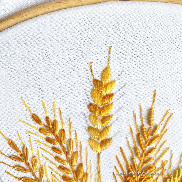 Embroidered Wheat Five Ways, Part 4 Last Stalk & Leaves