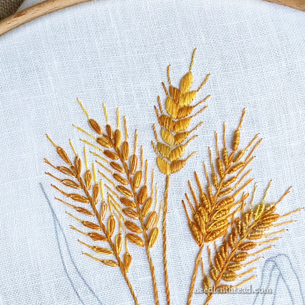 Embroidered Wheat Five Ways, Part 4 Last Stalk & Leaves
