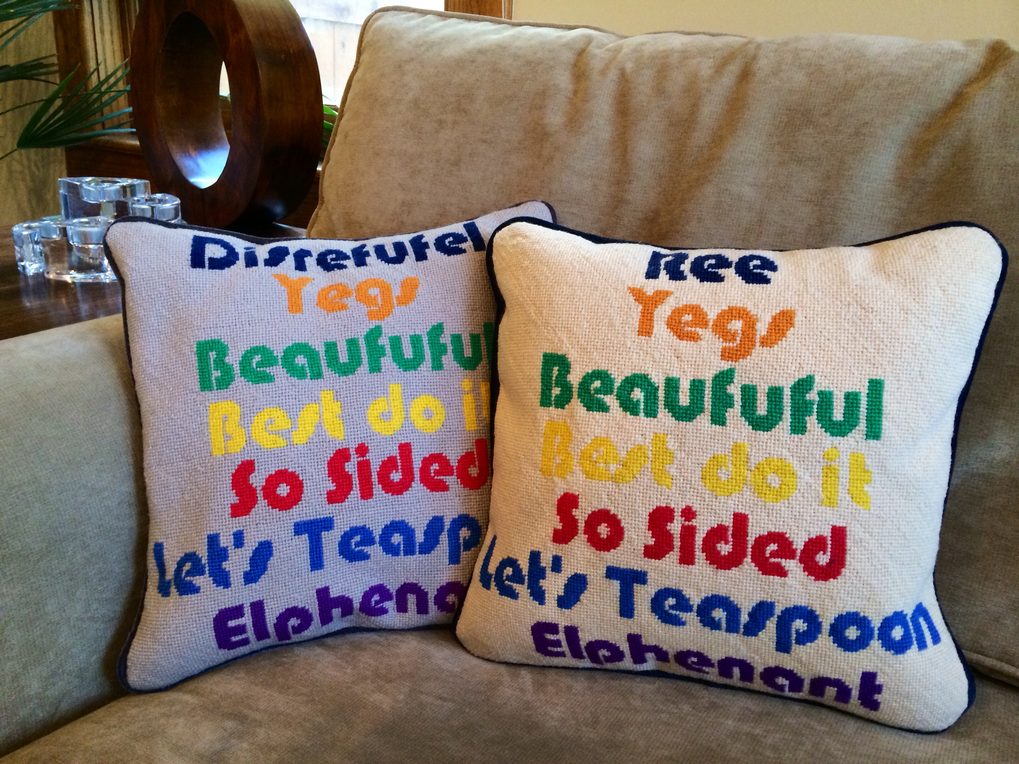 Funny Kids Word Sayings Custom Needlepoint Pillows NeedlePoint Kits