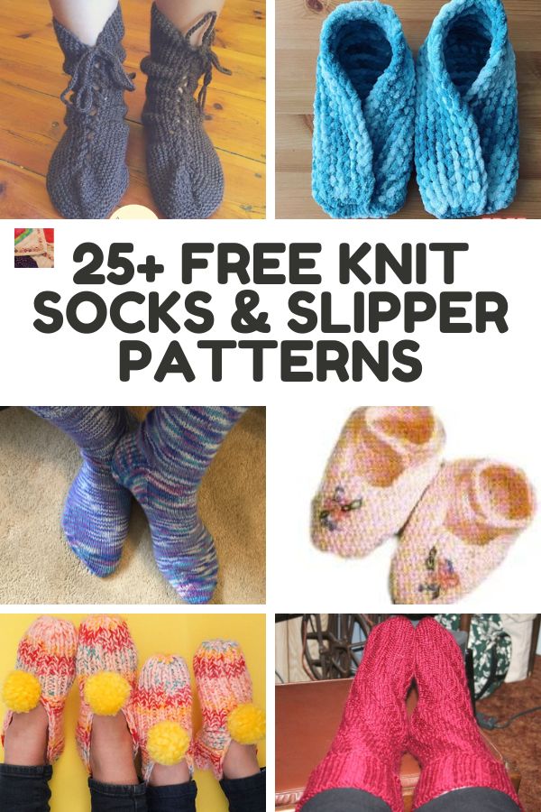 Slippers Knit Flat Knitting Patterns 0E5