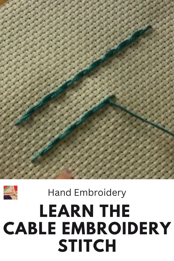 Cable Stitch Embroidery Tutorial (Hand Embroidery Stitch