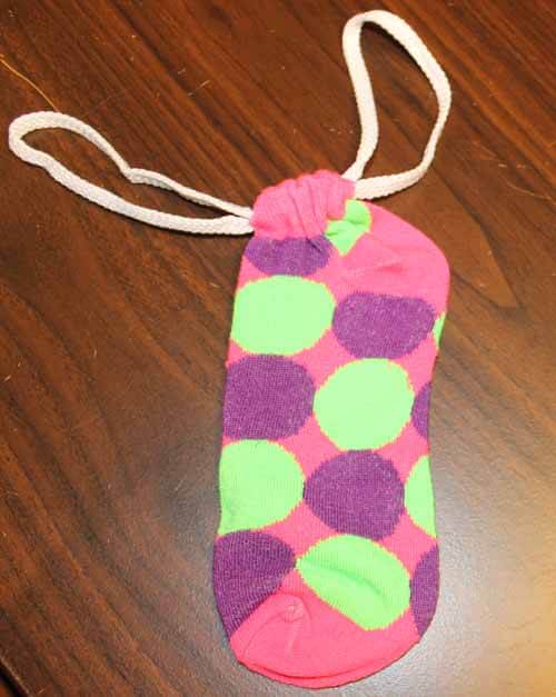 Sock Drawstring Pouch Tutorial