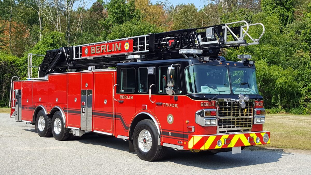 110′ Aerial New Fire Truck Delivery New England Fire Equipment