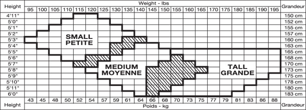 The above size chart applies to the following styles: