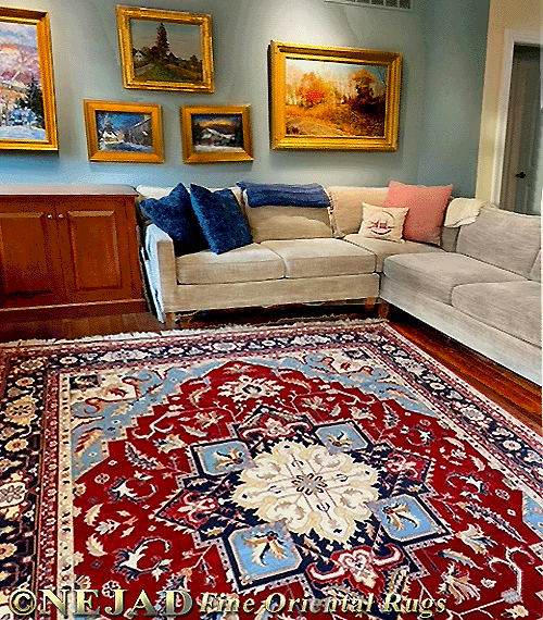 Blue Oriental Rug Living Room