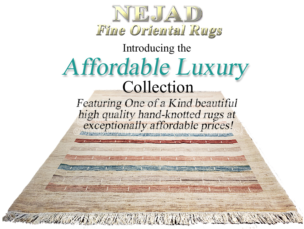 The Nejad Affordable Luxury Rug Collection featuring One of a Kind