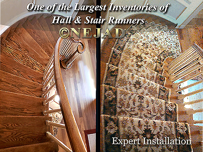 Curved Staircase Rug Runner Expert Installation by Nejad Rugs