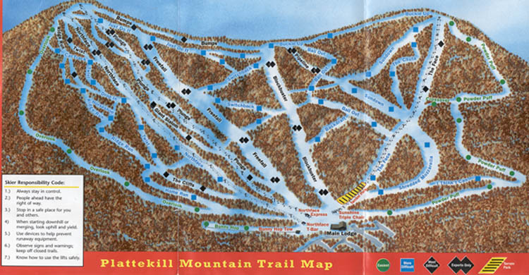 Plattekill Mountain Trail Map Ski Plattekill