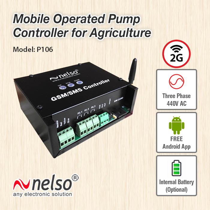 Rs. 4490 Three Phase GSM Mobile operated Agriculture Pump Motor Controller