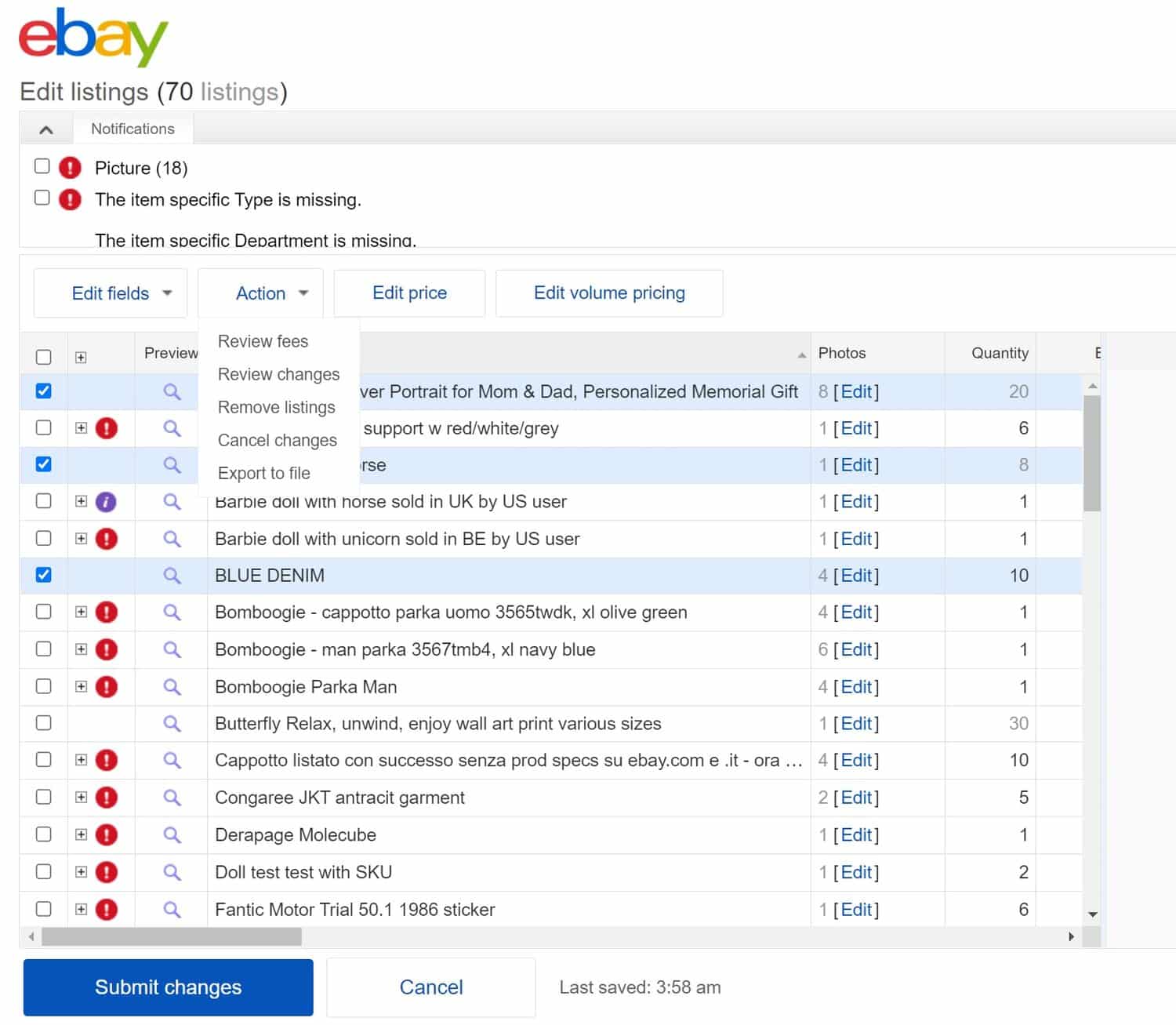 How do I bulkedit my listings? And when should I do it? Nembol