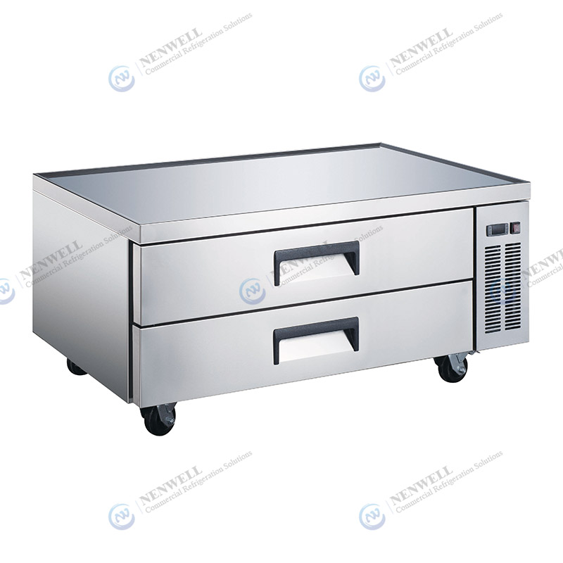 Kitchen Chef Base Worktop Compact Under Counter Refrigerator And Freezer With Double Drawers