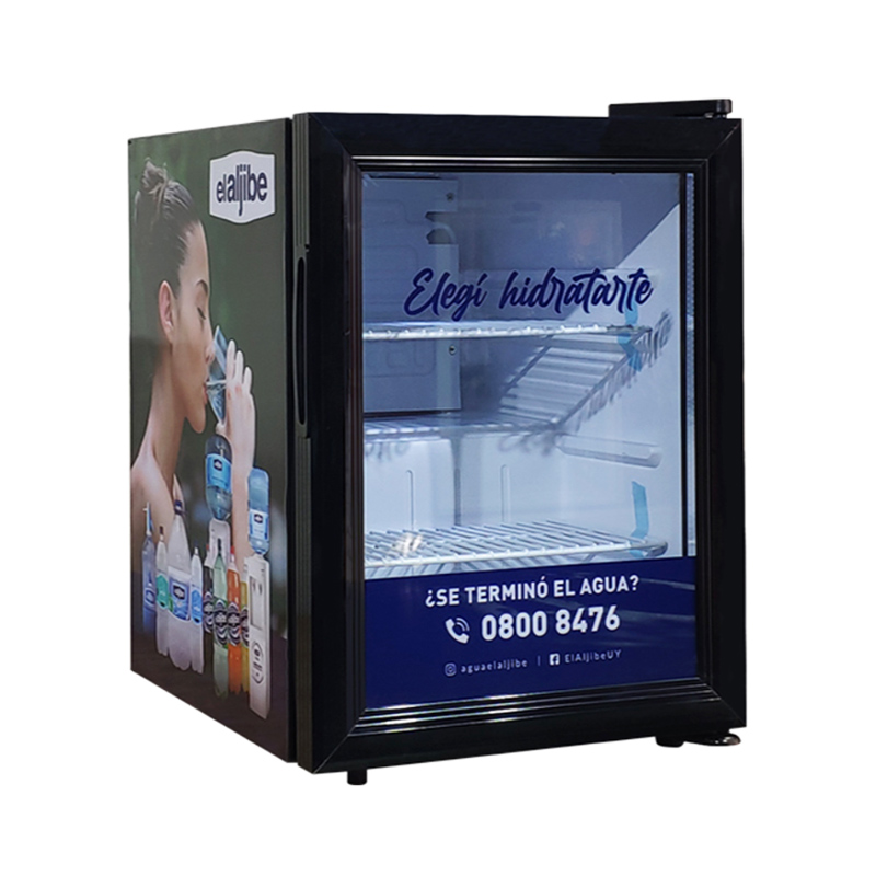 Commercial Small Black Glass Door Counter Top Cold Drink Display