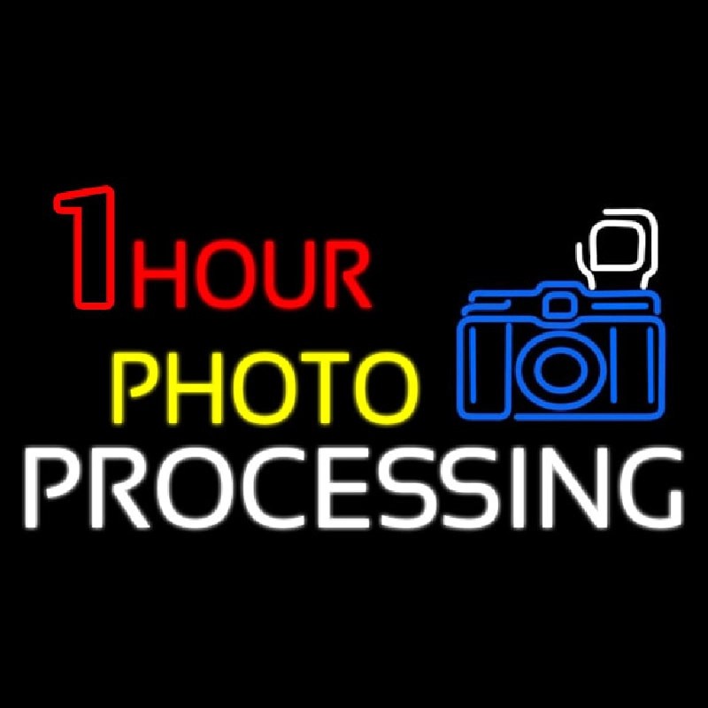 One Hour Photo Processing With Logo Neon Sign ️