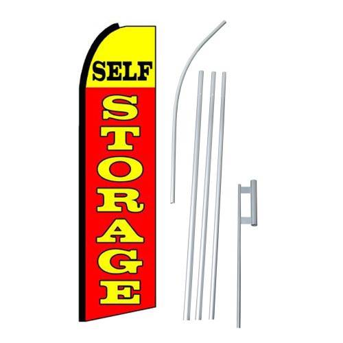 Self Storage Red Yellow Extra Wide Swooper Flag Bundle (SW10168_4PL_SGS