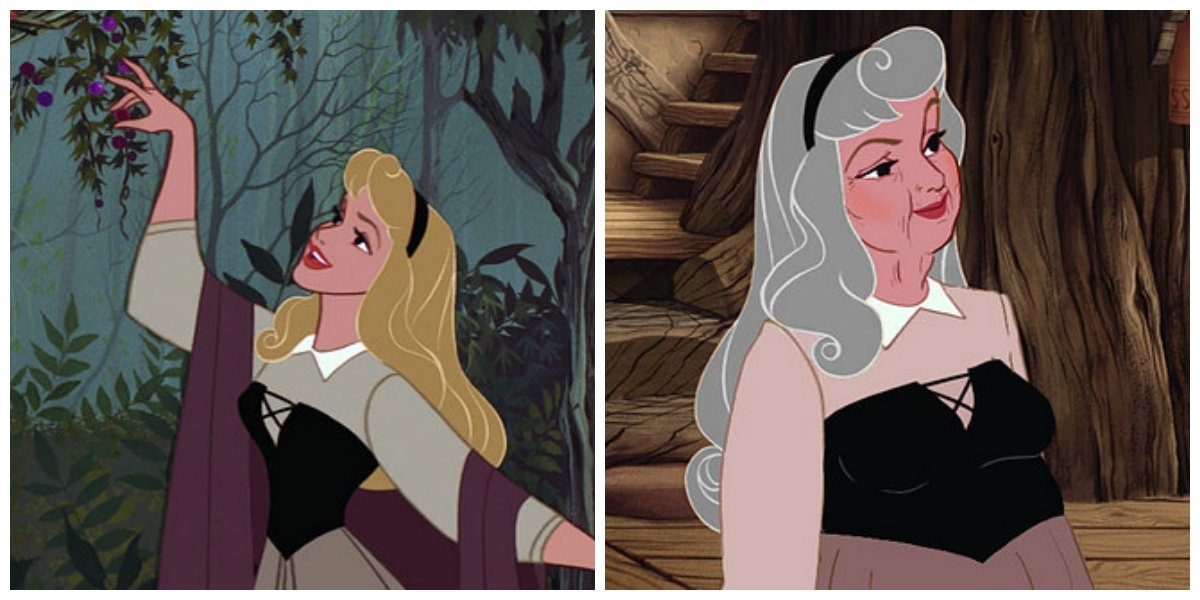 Ever imagined how Disney princesses would look like in their old age