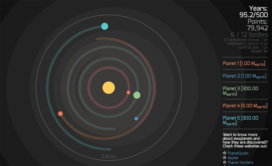 Super Crash Crea tu propio sistema solar