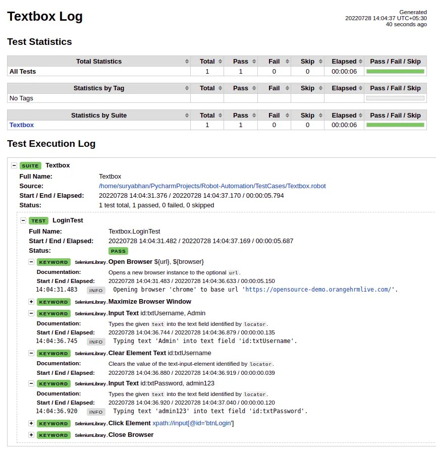 How to handle text box in Robot Framework