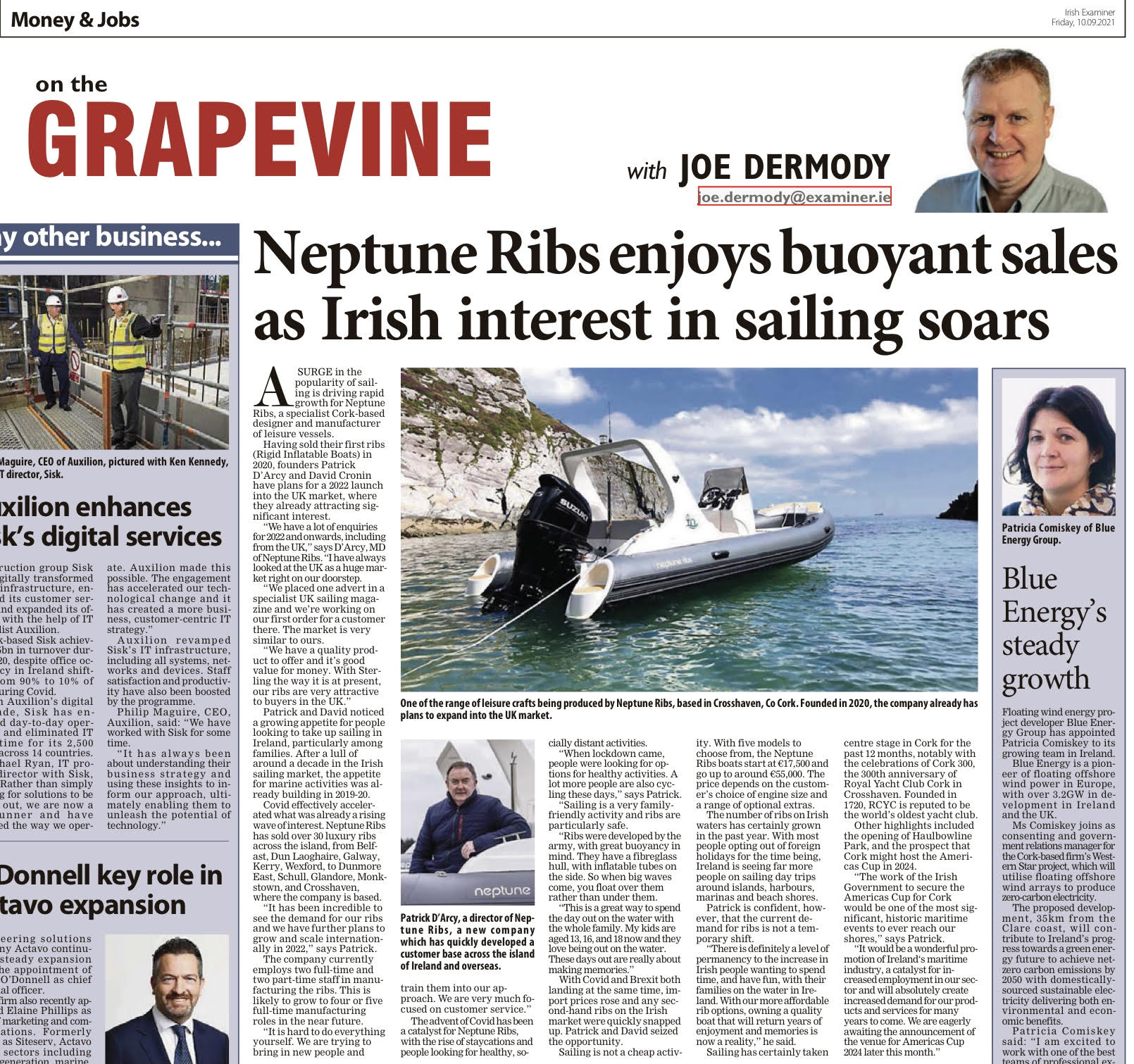 Neptune Ribs features in Irish Examiner Neptune Ribs