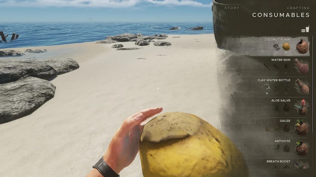 Stranded Deep Crafting a Coconut Flask Coconut Flask Stranded Deep